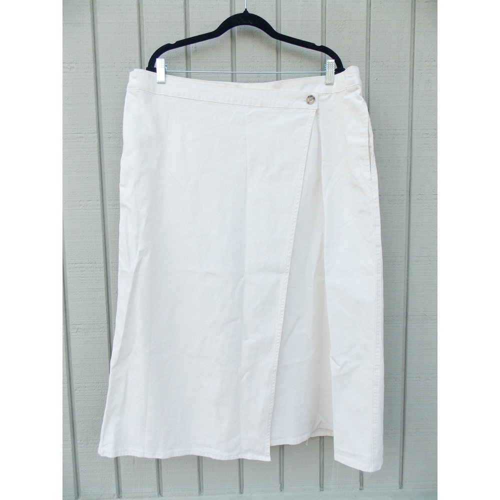 Universal Thread Skirt Wrap Midi Utility Womens Size 17 White Cotton Stretch NWT